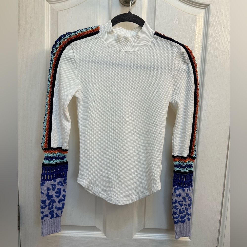 FREE PEOPLE Switch It Up Cuff Thermal Top in Ivory - Picture 4 of 6